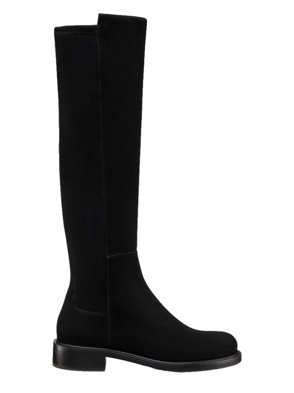 $950 STUART WEITZMAN 5050 Gisele knee high boots STACKED SUEDE BLACK 9.5 B(PD25)